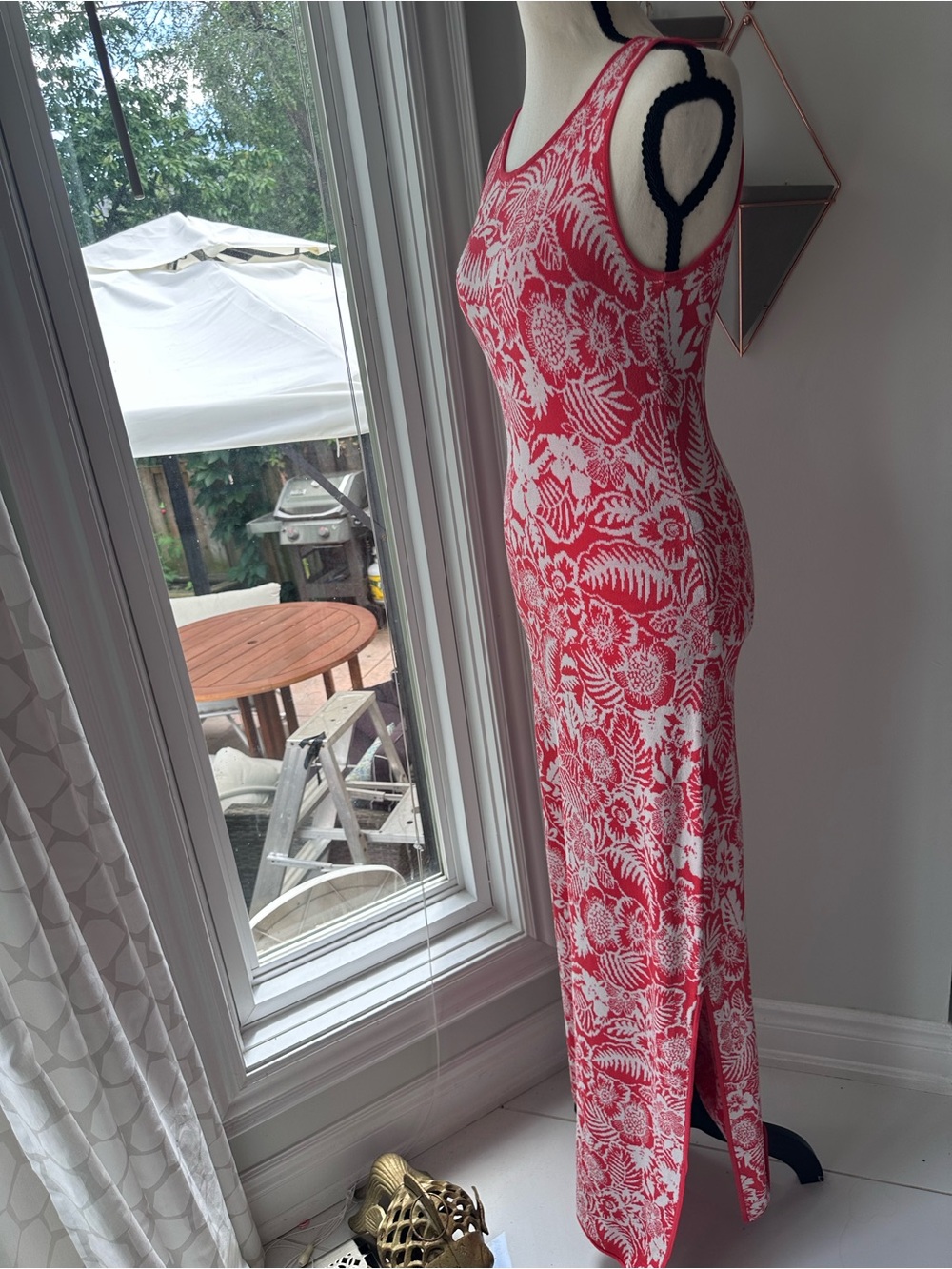 Tommy Bahama Coral Pink and White Del Lago Floral Maxi Knit Dress Size XS - Picture 3 of 9